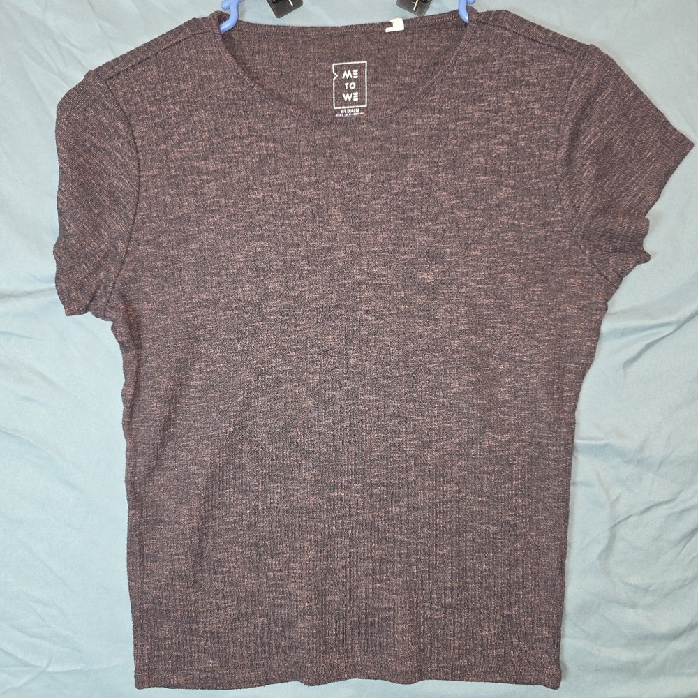 ME TO WE Women Knit Top M(8-10) Viscose Blend Solid Gray